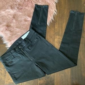 Rag & Bone Black Coated Ryder Skinny Jeans